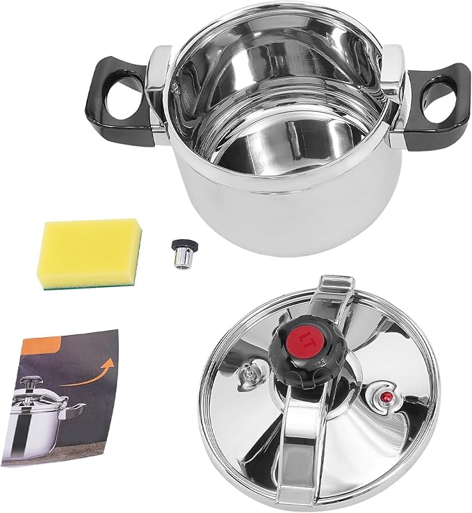 201 Stainless Steel Pressure Pot Small Pressure Cooker Family Mini Pressure Cookers Super Safety Lock Devices for Everyday 10 People Use