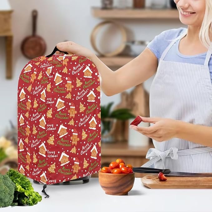 Christmas Gingerbread Blender Dust Cover Kitchen Appliance Oil-Proof Food Processor Protective Cover Keep Your Kitchen Clean