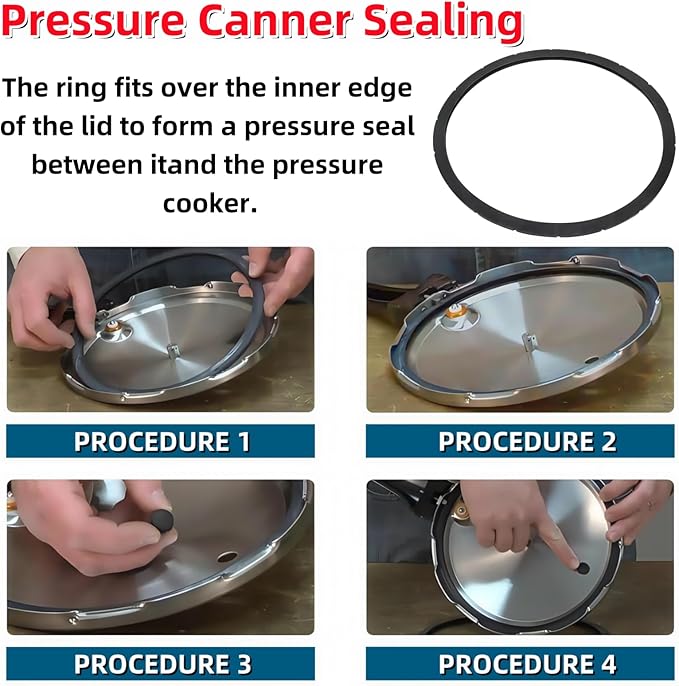 09924 Pressure Canner Sealing Ring & Overpressure Plug for Presto 0128206 0128202 0128203 0128204 0128303 0126306 Pressure Cooker 6 and 8 Quart Cooker Pressure Canner Parts 2-Pack