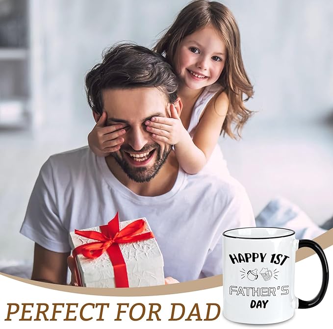 First Time Dad Gifts, New Dad Gifts, Happy 1st Father's Day Coffee Mug, First Fathers Day Gift for New Father, Fathers Christmas Gift for Papa, 11Oz