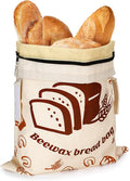 Natural Beeswax Bread Bags with Sealing Zipper - 13''x16.7'' Reusable Sourdough Storage Wraps for Homemade Bread, Keeping Food Fresh, Gifts for People Who Love Baking, Sliced Bread Pattern, 1 Pcs
