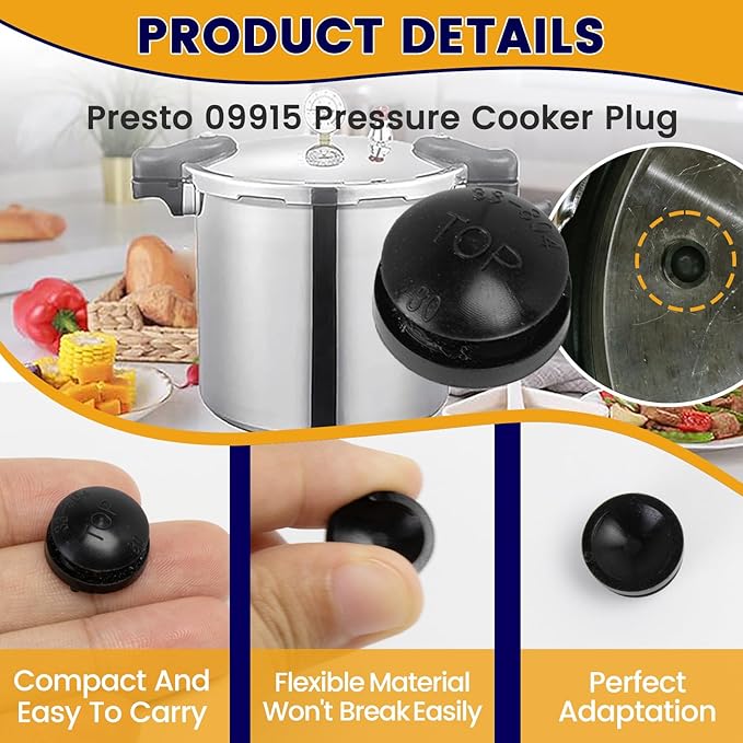 4-PACK 09915 Pressure Cooker Overpressure Plug, fits for Presto,Pressure Cooker accessories