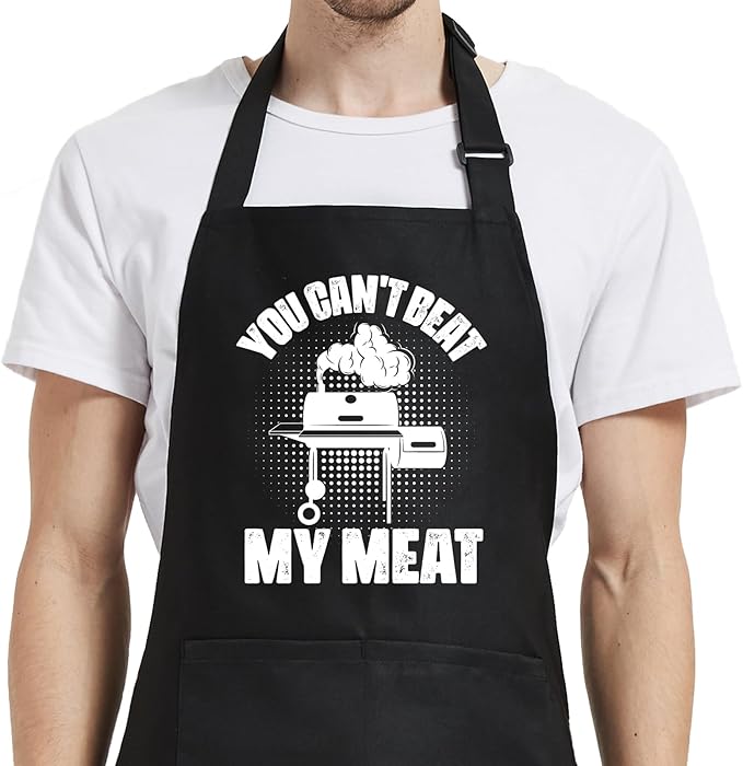 Funny Aprons for Men Chef Cooking BBQ Grilling, Gag Gifts for Men Dad Father, Husband Gifts from Wife for Birthday