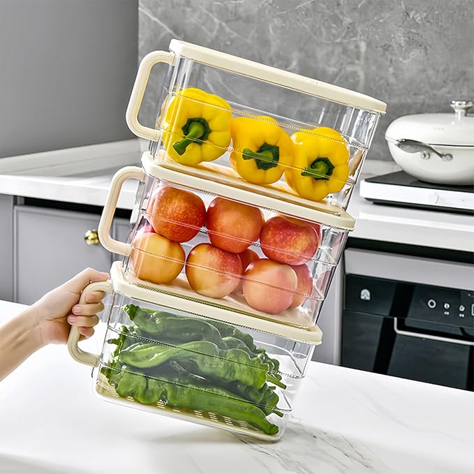 Bread Storage for Kitchen Counter | Cookie Keeper with Date Dial, Lid, and Detachable Handle, Fruits & Veggies Container, 6qt Clear Breadbox for Homemade Bread, Toast, Bagels, Donuts
