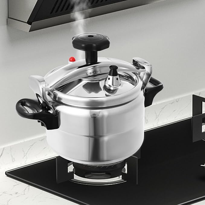 3.17qt Aluminum Pressure Canner with One-Hand Locking - Large Capacity Cooker for Canning Vegetables, Meats, Seafood & Stewing Food‌