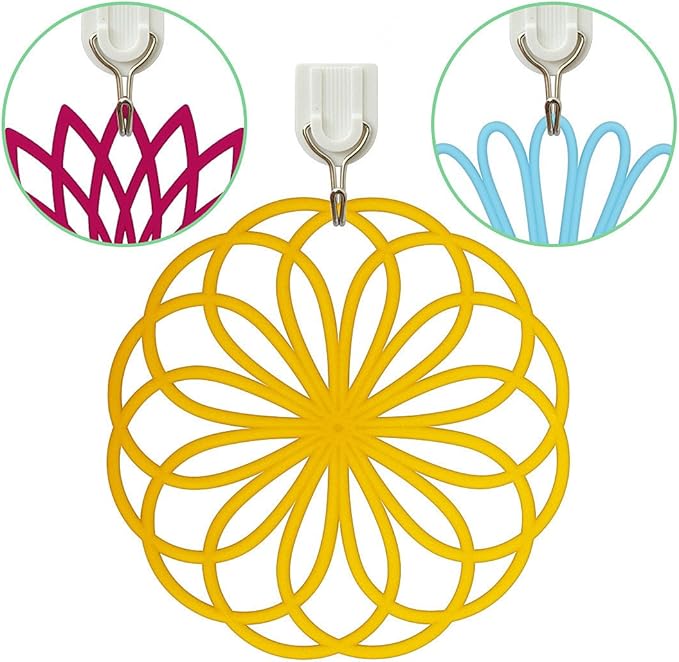 ME.FAN Silicone Trivet Mat - Kitchen Hot Pads for Pots & Dish - Insulated Teapot Trivet - Flexible, Durable, Non-Slip Large Coasters 3 Set Yellow