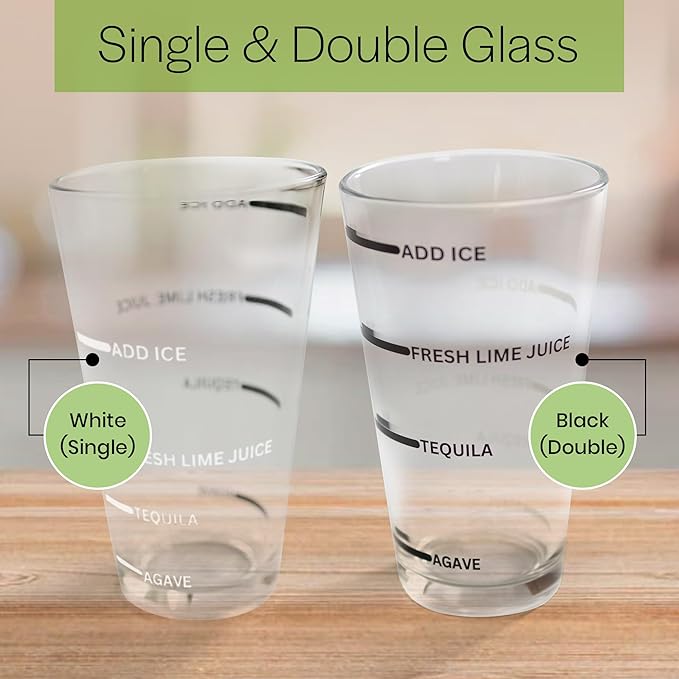 The Perfect Margarita | Easy to Use Margarita Cocktail Shaker Kit | Single & Double Recipes | No Jiggers or Measuring Tools Needed | Bartender Quality Shaker and Hand Juicer | Home Bar Accessories