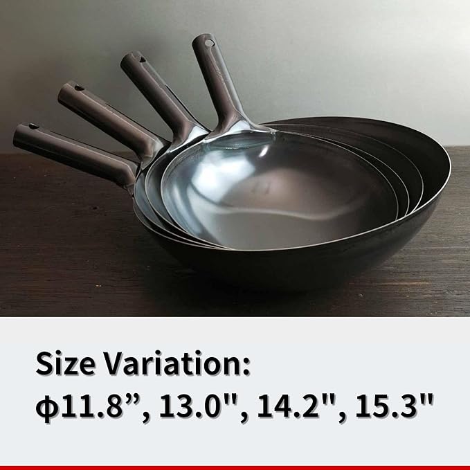 Kanda Iron Beijing Wok - Lightweight and Durable - Perfect for Authentic Japanese Cooking - 11.8 inch 30cm