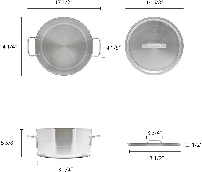 Thunder Group 14 Quart Aluminum Braiser with Lid