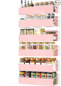 Magnetic Spice Rack Organizer for Fridge Seasoning Organizer for Kitchen storage with Screw Magnetic Shelf for Refrigerator and Oven(6pack-Pink)