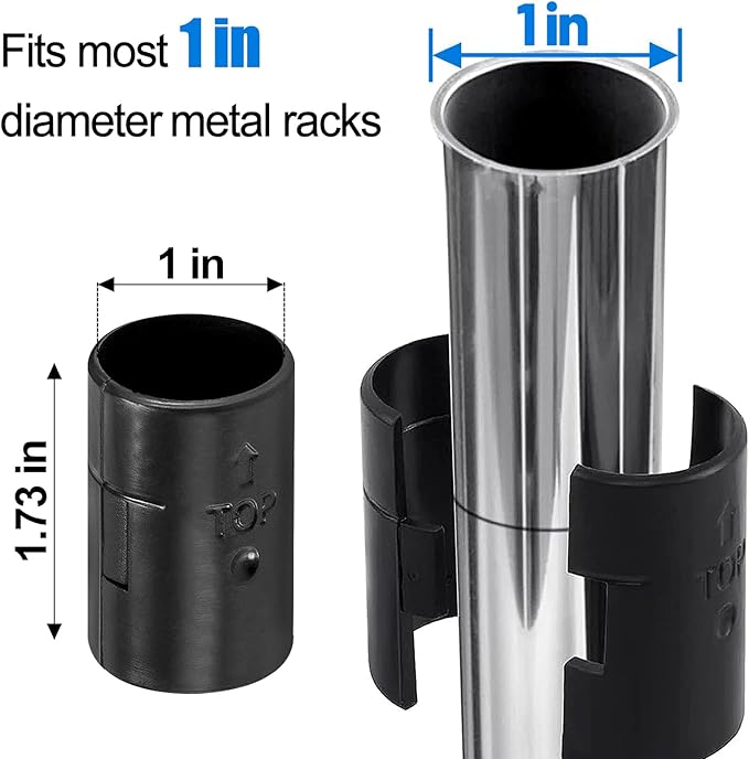16 Pcs Wire Shelving Shelf Lock Clips for 1" Post, 8 Pairs of Shelving Sleeves Replacements for Wire Shelving System, Plastic Shelf Locking Clips Compatible with Thunder Group Metro and More