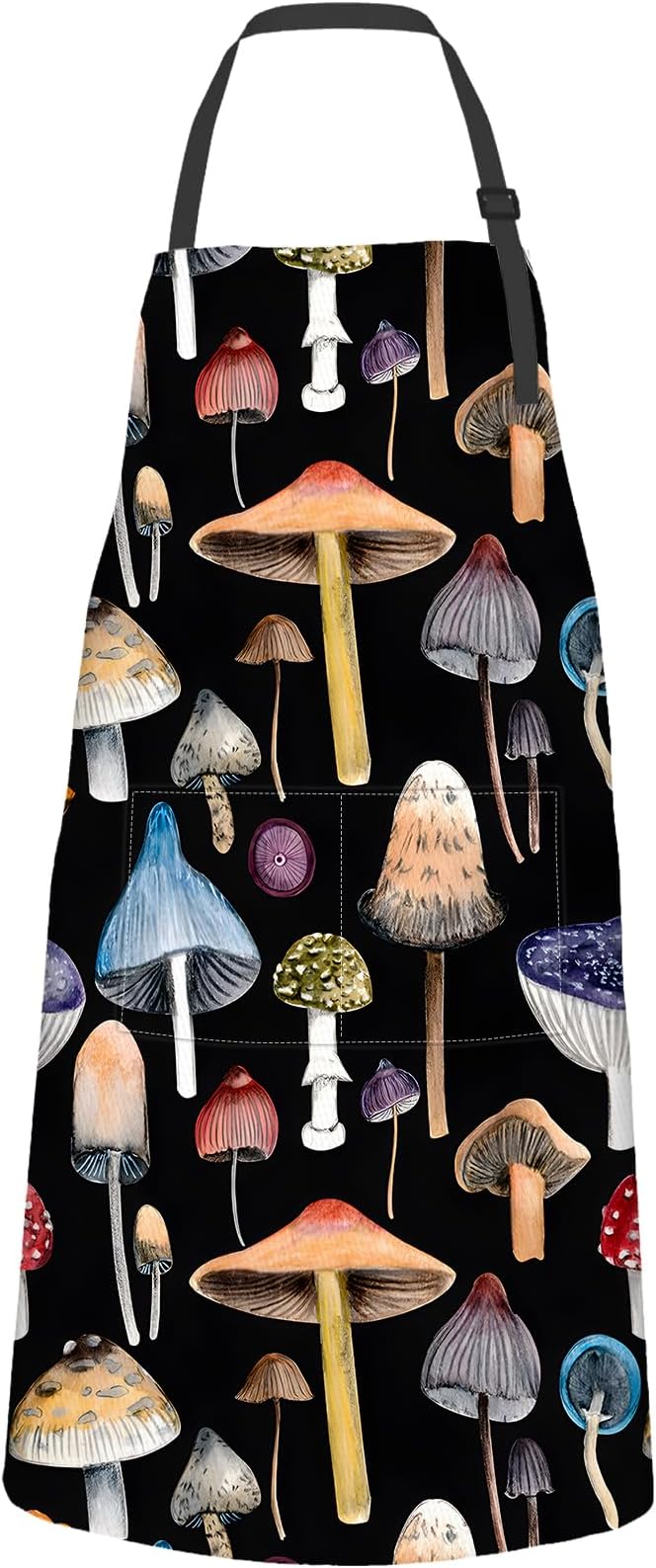 Mushroom Apron,Oxford Fabric Adjustable Kitchen Apron with 2 Pockets,Waterproof Cooking Aprons for Men Women Mom Wife Dad,Ideal Gifts for Coffee House,Shop,Baking,BBQ,Housewarming,28x33in