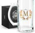 Onebttl Personalized Beer Gifts for Men Beer Lovers - 17 oz Heavy Beer Stein Mug with Handle for Boss as Birthday Christmas Gift - M