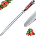 Huusk 10" Knife Sharpener Rod - High Carbon Steel Knife Steel Sharpener, Kitchen Knife Sharpeners with Magnetized Tips, 3200 Grit Sharpening Steel (Flat) Christmas Gift for Men and Women