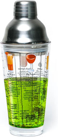 14 oz Recipe Glass Cocktail Shaker With Strainer Top - Includes 6 Cocktail Drink Recipes (Hip Hop Theme)