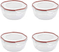 Sterilite Ultra-Seal 4.7 Qt Bowl, Large Airtight Food Storage Container, Latching Lid, Microwave and Dishwasher Safe, Clear With Red Gasket, 4-Pack
