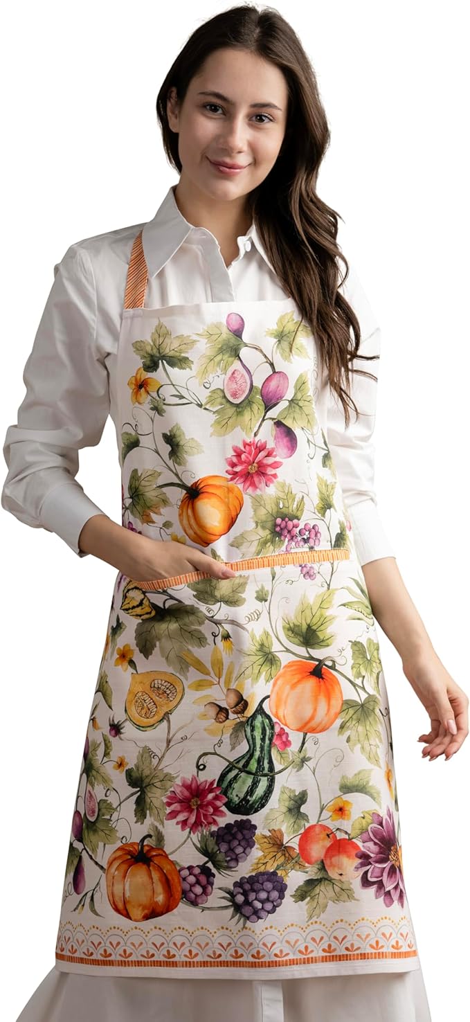 Maison d' Hermine 100% Cotton Apron for women with Pocket Kitchen Chef Apron for Men Cooking Gardening Server Waitress