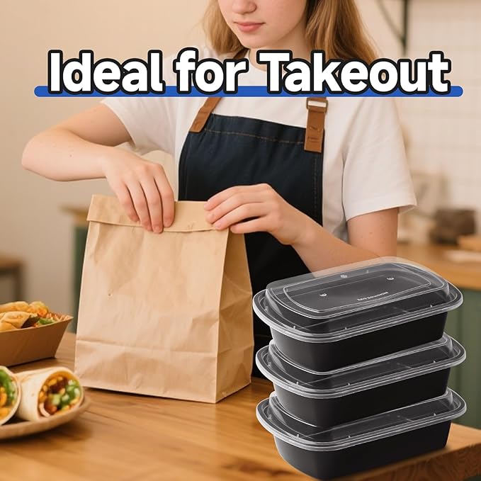 25PCS Leftover Storage Containers with Lids,28OZ Reusable Food Grade Plastic,BPA Free Microwave Dishwasher Freezer Safe,Leftover Food Containers with Lids