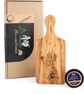 Olive Wood Cutting Board - 27cm (10.6") Handmade Chopping Board with Hanging Hole - Durable Mediterranean Kitchen Board for Cutting, Slicing, and Serving - Rustic Design with Beeswax Finish