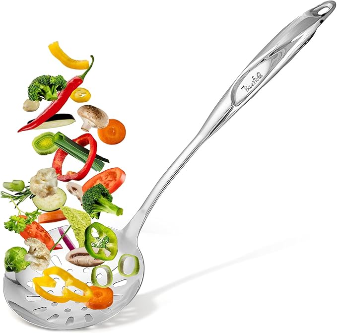 Kitchen Utensils,Contains Soup ladle,Spaghetti Claw,Wok Turner Shovel,Slotted Turner,Colander,Premium Stainless Steel,No rust,Dishwasher Safe