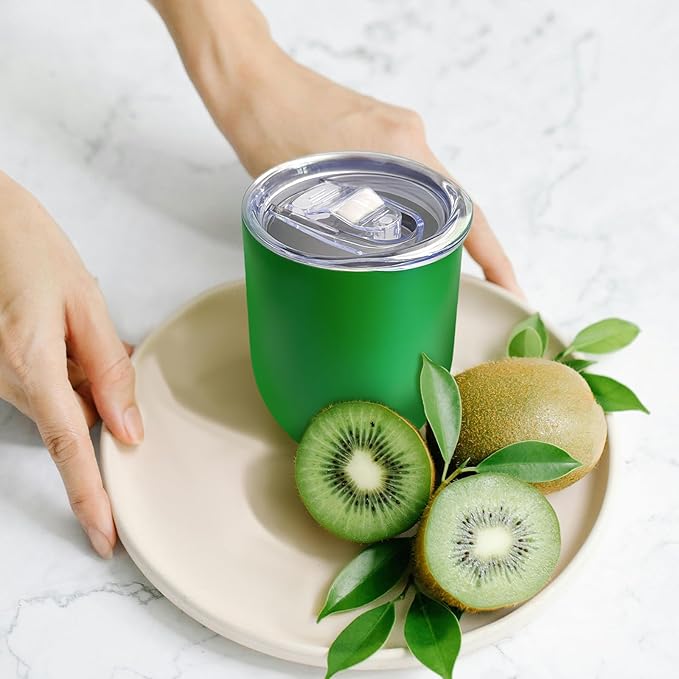 YOUKE OLA 18 Pack Stainless Steel Wine Tumbler with lid, 12oz Insulated Wine Tumbler Stemless Double Wall Vacuum Wine Glass Coffee Tumbler Bulk for Coffee, Wine, Cocktails, Champaign, 18 Colors