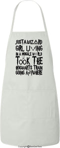 Just A Wizard Girl Living In A Crazy World Funny BBQ Kitchen Apron