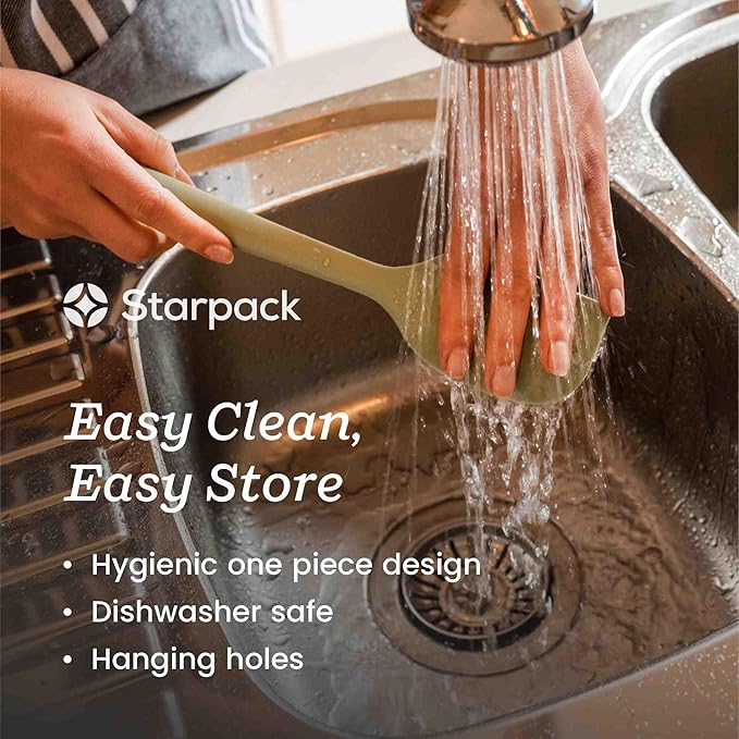 Starpack 'Flip & Whip' Premium Silicone Baking Utensils Set (5 Pcs) - 10" Green Cooking Utensils with Large and Small Spatulas, Whisk and Basting Brush - Heat Resistant to 600°F - Baking Tool Set