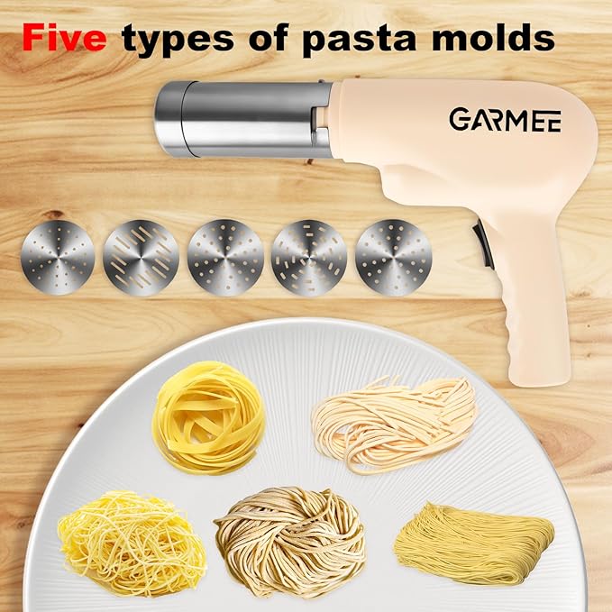 Electric Pasta Maker Machine Noodle Maker - Automatic Spaghetti Maker Pasta Roller Kitchenaid Attachment All-in-One Cordless Homemade Pasta Machine