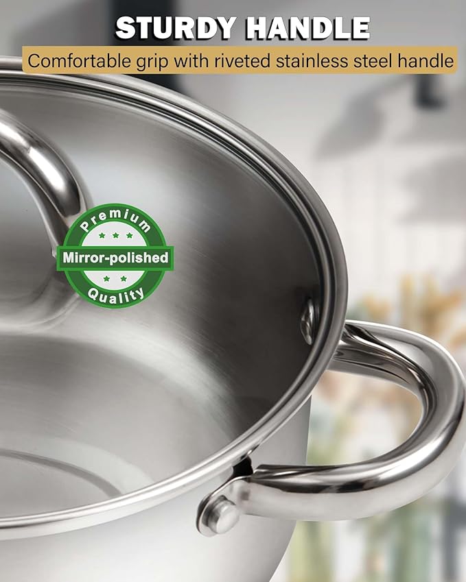 Cook N Home 16 Quart Stockpot with Lid, Stainless Steel