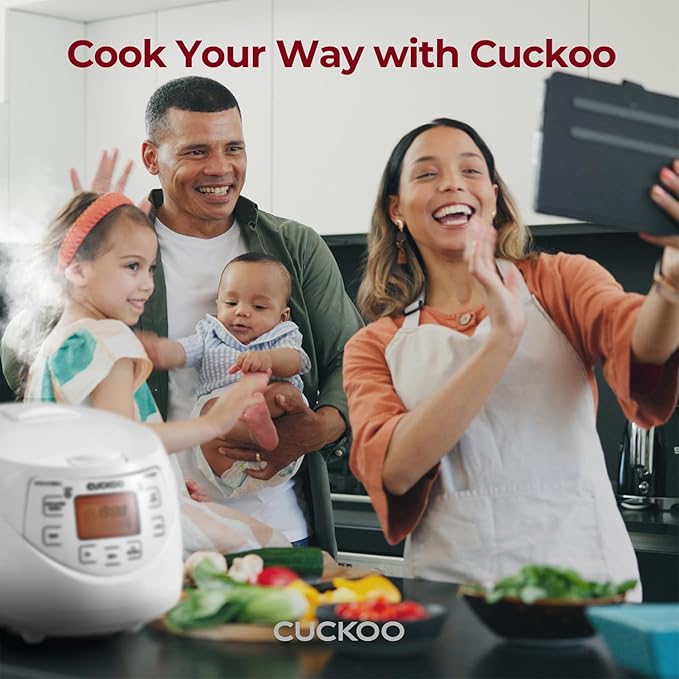 CUCKOO Micom Rice Cooker 6 Cup Uncooked / 12 Cup Cooked, Korean Fuzzy Logic Rice Cooker with Delay Timer & Keep Warm Setting, Versatile Food Steamer with Non-Stick Inner Pot, White (CR-0633F)