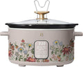 Beautiful 6 Qt Programmable Slow Cooker by Drew Barrymore - 5 Preset Cooking Functions, Digital Countdown Timer, Dishwasher-Safe Parts, and Cool-Touch Handles (Wildflower Porcini Taupe)