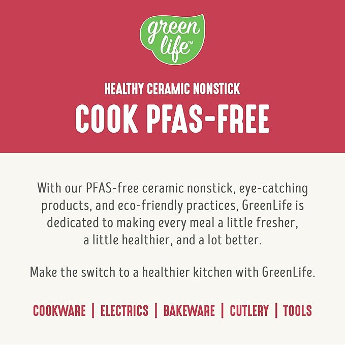 GreenLife Digital Rice Cooker, 2-Cups Uncooked/4-Cups Cooked, Removable Nonstick Ceramic PFAS-Free Pot, One-Touch Presets, Oats, Quinoa, Brown Rice, Auto Keep Warm, Fuzzy Logic Tech, 1.5QT, Red