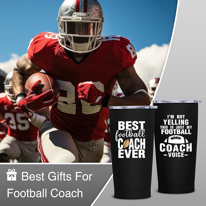 Football Coach Gifts for Men Women - Best Football Coach Ever Gifts - Coach Appreciation Tumbler, 20 oz Insulation Stainless Steel