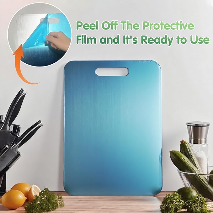 Katuchef Titanium Cutting Board, 2026 New 100% Pure Titanium Cutting Boards for Kitchen, Titan Cut Pro Double Sided Chopping Board, Non Toxic Dishwasher Safe Durable Cut for Meat Fruit Vegetable(S)
