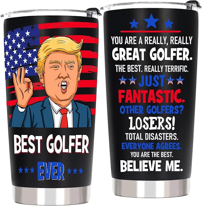 Golf Gifts for Men, Gifts for Golfer - Funny Golf Christmas Gift, 20 OZ Golfer Stainless Steel Insulated Travel Coffee Tumbler Cup