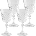 PG Plastic Wine Glasses 15oz - Set of 4 Clear Acrylic Water Glasses - Plastic Tumblers, Safe & Reusable, Drinkware for Indoor & Outdoor Glassware