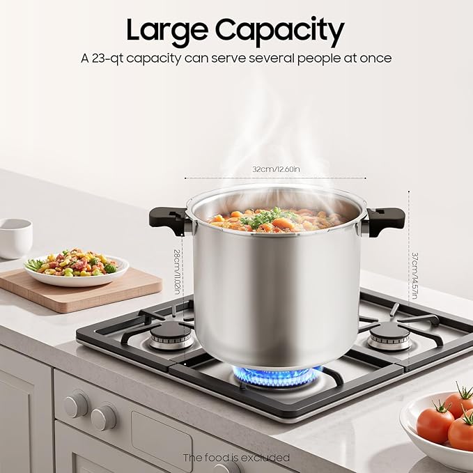Thickened Explosion-proof Pressure cooker,23 Quart Pressure Canner & Cooker,Aluminum & Stainless Steel Pressure Canners for Canning with Pressure Gauge & Pressure Regulator