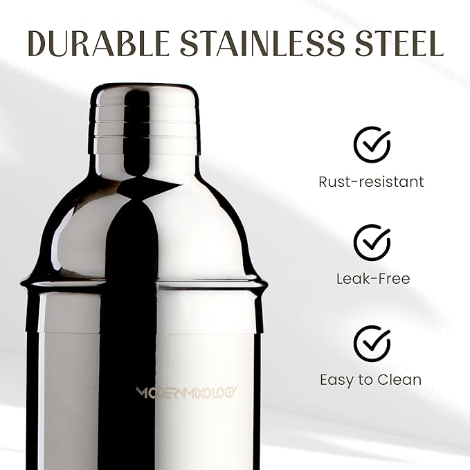 Mixology & Craft 16-Piece Cocktail Shaker Set - Bartender Kit & Home Bar Accessories, Stainless Steel Barware with Ice Bucket - Gift Ready