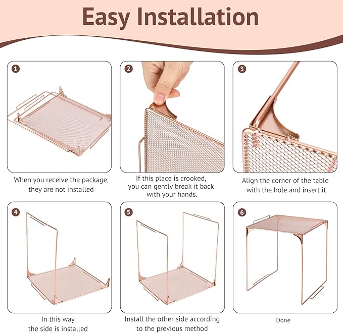 Locker Organizer Shelf Stackable Extra Locker Shelf for School Locker Organizer Storage Cabinet Accessories Suitable for School, Office, and Home use (1, Rose Gold)