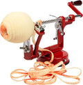 Apple Peeler and Corer - Durable Heavy Duty Chrome Cast Iron w Powerful Countertop Suction, Hand Crank for Fruits, Potatoes or Veggies, Picking Season- Holiday Pie Dessert Baking, Must Have Xmas Gift