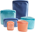 Stasher Premium Silicone Reusable Food Storage Bags, 6-Pack, Starter Kit, Sea Spray, Multi-Use Food Storage Bags, Lunch Bag, Travel Containers, BPA Free, Leak-free, Dishwasher-Safe, Eco-friendly