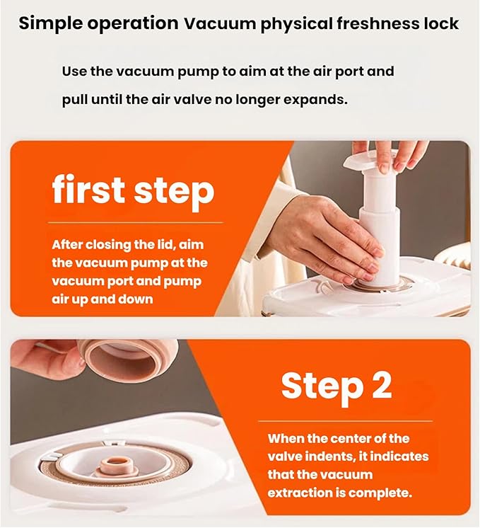 Vacuum Container,Vacuum Seal Containers,4pcs Airtight Food Storage Containers with Lids,8pcs Food Vacuum Bags/ 1pc Automatic Pump, Marinade and Keep Food Fresh with Time Dial, BPA Free(Circular)