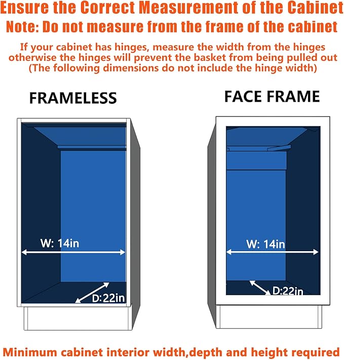 Pull Out Cabinet Organizer 13½" W x 21½" D, Heavy Duty Cabinet Pull Out Shelves, Slide Out Drawers Organization for Kitchen Cabinets Bathroom