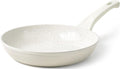 Innerwell 8 Inch Non Stick Frying Pan - White Ceramic Non Stick Skillet Frying Pans, Safe&No Toxic Egg Omelette Frying Pan, Small Nonstick Cookware Cooking Pan, Induction Compatible, PFOA&PFAS Free