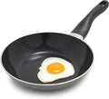 Deco 8” Nonstick Frying Pan Skillet, Made in Italy, Diamond Ceramic PFAS-Free, Dishwasher & Metal Utensil Safe, Durable Gloss Enamel Finish, Stay-Cool Handle, High Walls-Extra Room, Gray