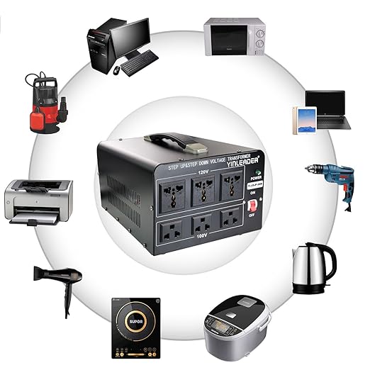 Yinleader 3000W 120V to 100V Voltage Converter US to Japan Step Down/Up Transformer for Japanese Hair Dyer/Turntable/Rice Cooker/breadmaker/Oven/Heater/Freezer, etc. in US