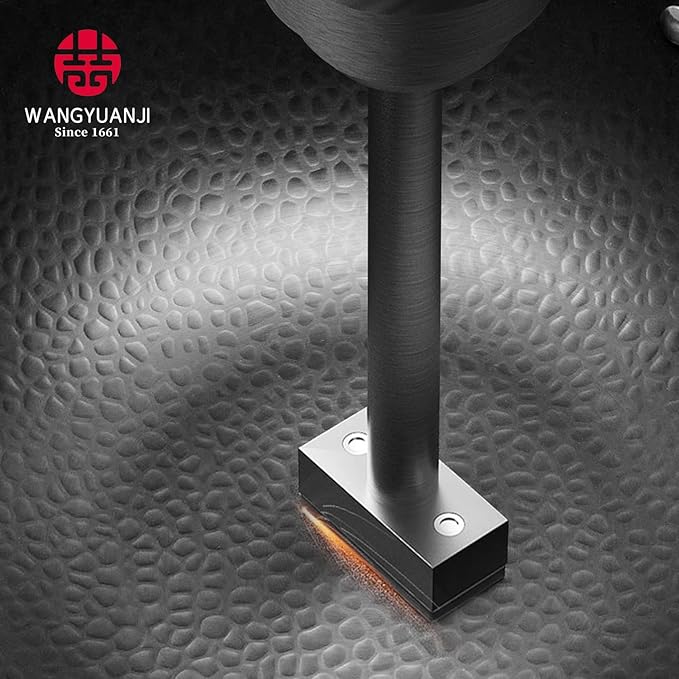 WANGYUANJI Iron Wok,13.4 inch Chinese Craft Wok with Lid Flat Bottom Stir Fry Pan,Chemical-free Wok Pan for All Stoves,Wrought Iron Wok Pure Iron Cookware