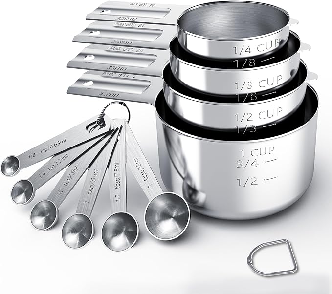 TILUCK Stainless Steel Measuring Cups & Spoons Set, Cups and Spoons,Kitchen Gadgets for Cooking & Baking (10)