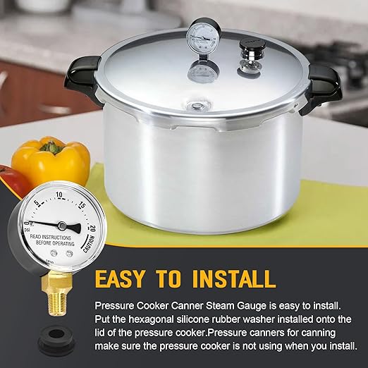 85729 Pressure Canner Steam Gauge Replacement for Presto Pressure Cooker Gauge Parts Fits Models 0175002 0175003 0175004 0178002 0178003 0178004 Pressure Canner Gauges