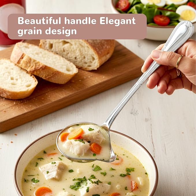 2 Pcs Small Ladle with Pour Spout 7.8'' Stainless Steel Gravy Ladle Sauce Soup Spoon 1 Ounce Small Drizzle Ladles for Cooking Serving Canning